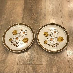 Large vintage floral plates